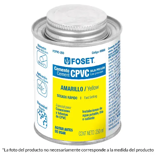 PEGAMENTO CPVC BOTE 145ML FOSET 49567 PCPVC-14
