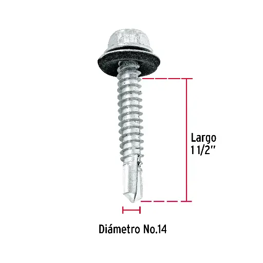PIJA BROCA 1/4 X 1-1/2 ROND FIERO 44408 BR-1-1/2R