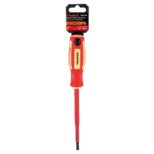 DESARMADOR DIELECTRICO PLANO 5" TRUPER 102242 DR-7/32X5D