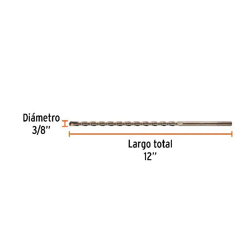 BROCA CONCRETO 3/8 X 12 TRUPER 11227