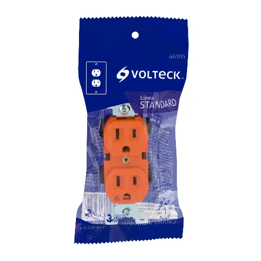 CONTACTO DUPLEX STD NARANJA VOLTECK 46105