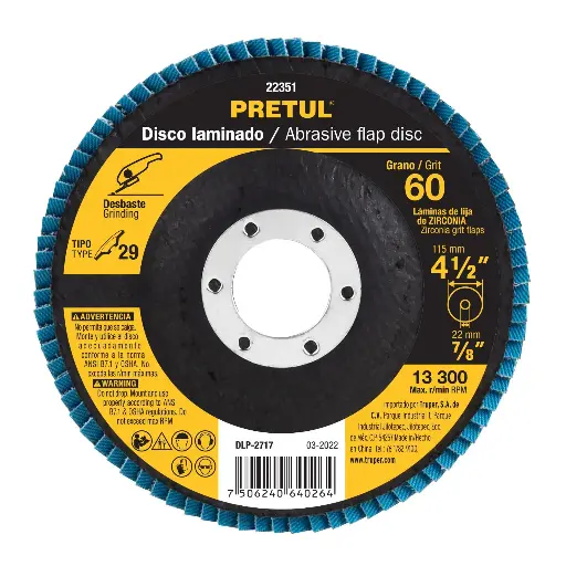 DISCO FLAP GRANO 60 4.5 C7/8 PRETUL 22351 DLP-2717