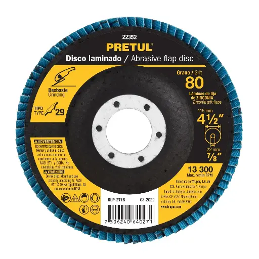 DISCO FLAP GRANO 80 4.5 C7/8 PRETUL DLP-2718 22352