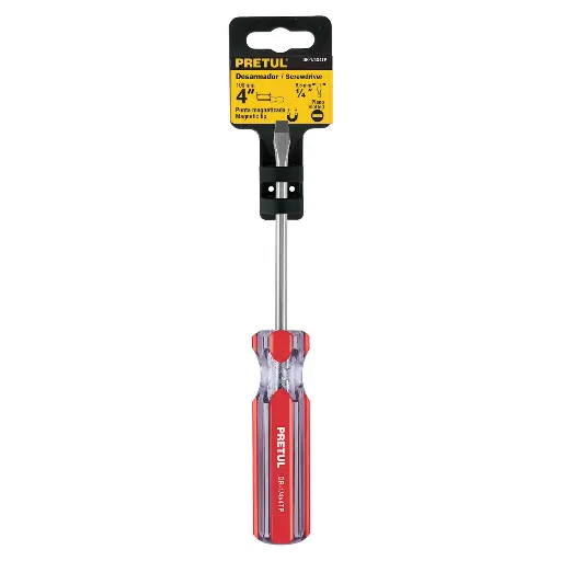 DESARMADOR PLANO 1/4 X 4 PVC PRETUL DR-1/4X4TP 21459
