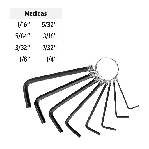 JUEGO DE LLAVES ALLEN STANDAR PRETUL 8 PZ 21850 ALL-P8P