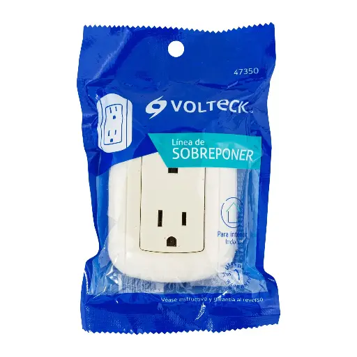 CONTACTO SOBREPONER/TORTUGA DUPLEX RED MARFIL VOLTECH 47350