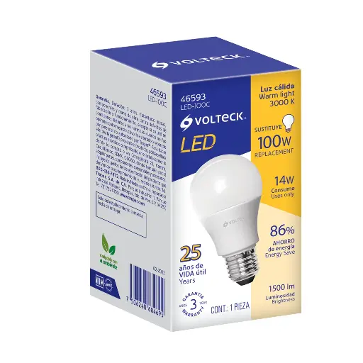 FOCO/LAMPARA 14W (100W) LED CALIDA VOLTECK 46593 LED-100C