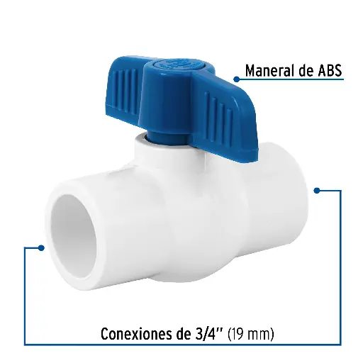 PVC VALVULA ESFERA 3/4 CEMENTAR ROJA/FOSET 49157