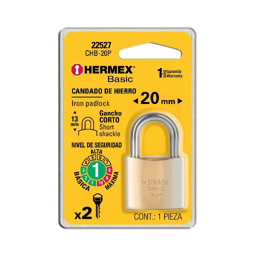 CANDADO 20MM HERMEX 22527