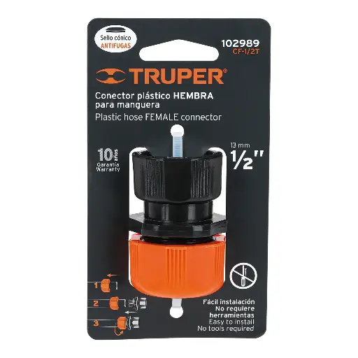 CONECTOR HEMBRA 1/2 TUERCA AJUST MAN TRUPER 102989 CF-1/2T