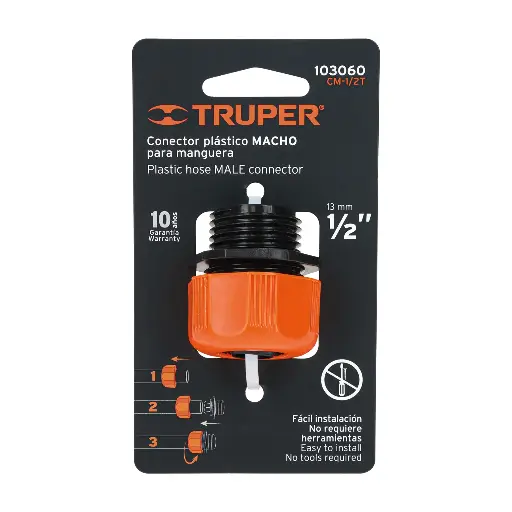 CONECTOR MACHO 1/2 AJUSTE MAN TRUPER 103060