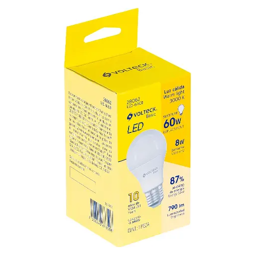 FOCO/LAMPARA 8W LED CALIDA VOLTECK 28062 LED-60CB 