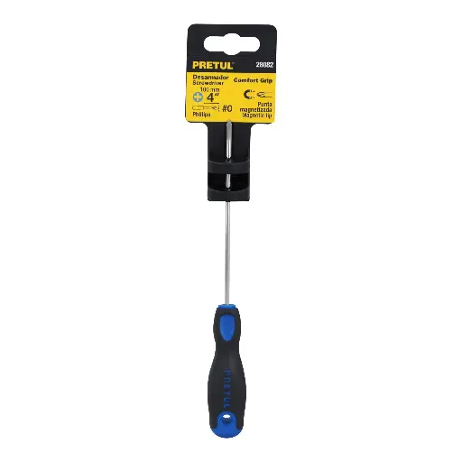 DESARMADOR CRUZ 1/8 X 4 COMFORT PRETUL 28082 DP-1/8X4BP 