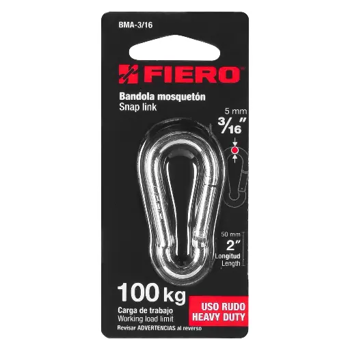 BANDOLA MOSQUETON 3/16 FIERO 44037 BMA-3/16 