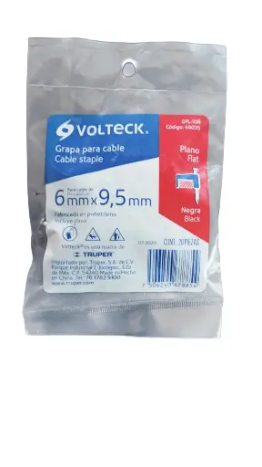 GRAPA 6 X 9.5 NEGRO CUADRADA VOLTECK 48035 