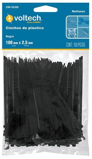 CINCHO 100 X 2.5 NEGRO VOLTECK 44320 CIN-1810N 