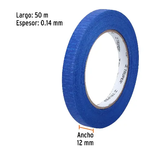 MASKING AZUL PARA PINTORES 1/2" TRUPER 12MM 12620