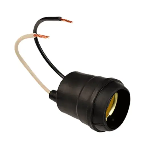 PORTALAMPARA/SOQUET BAQUELITA CABLEADA KEY