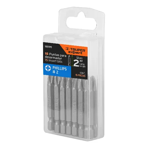 PUNTA DESARMADOR CRUZ MAGNETICO 2 X 2 TRUPER 100195 15PZ