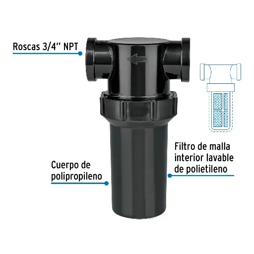 FILTRO DE AGUA PARA TINACO POLIPROPILENO