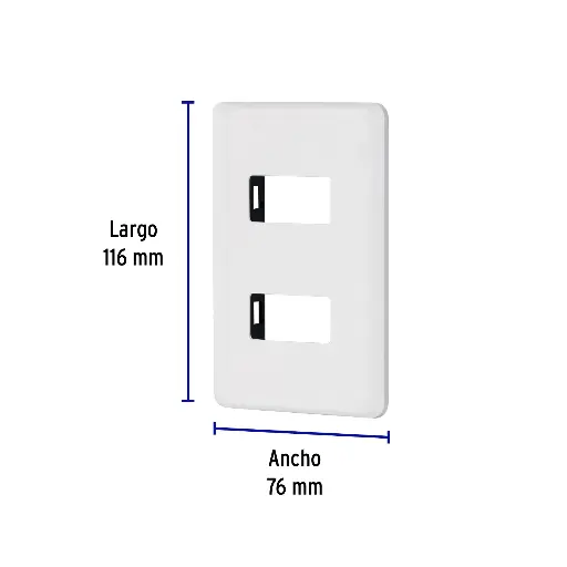 PLACA 2 MODULOS ABS BLANCO VOLTECK BASIC 27223 